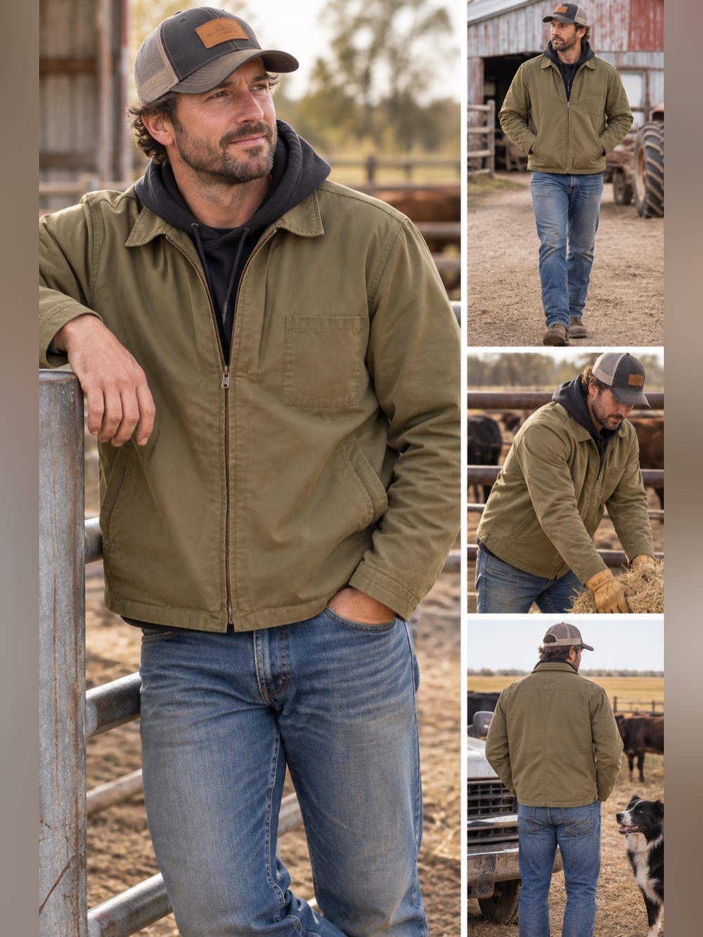 GAP Men's Olive Green Zip-Front Casual Jacket